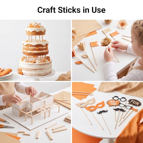 300 Pcs Wooden Dowel Rods, 1/4 x 12 Inch Craft Sticks for DIY - size: 1/4 x 12 Inch(300 PCS)