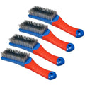 4 PCS Heavy-Duty Wire Brush Set, Heavy Stainless Steel Wire Scratch Brush, with Ergonomic Silicone Covered Handle, for Rust, Dirt, Deep Cleaning Rust and Paint - style: 4 PCS