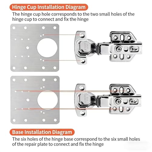 8PCS Thickened Hinge Repair Plate,Repairing Cabinet Doors with Loose Hinges