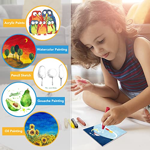 ESRICH Mini Canvases for Painting,4x4In Canvas in Bulk 24Pack, 2/5In Profile Small Square Canvas, Blank Canvases are Great for School Projects and Kids Birthday Parties, Home Decor Project. - size: 4x4in-24 Packs