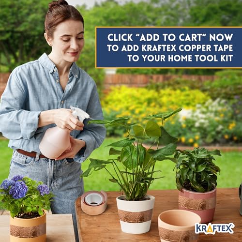 Kraftex Copper Tape [2 Inch x 33ft]. Conductive Adhesive use as Copper Tape for Slugs, Copper Shielding Tape for Guitars, Faraday Tape or Copper Flashing roll. - size: 2" × 33 ft