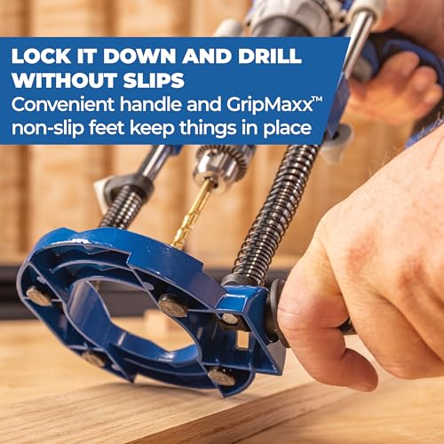 Kreg Drill Guide Pro - Portable Drilling Solution With Adjustable Angle - Built-In Dust Collection Adapter - Self-Centering Design for Consistent Holes - KDG6500 | Portable Drilling Solution with Adjustable Angle, Built-In Dust Collection Adapter