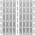 8 Pack Flat Straight Brace Brackets, 8 Inch Stainless Steel Mending Plates Repair Fixing Brackets Heavy Duty Straight Repair Joining Plates for Wood with Screws - size: 8 PCS-8 inch