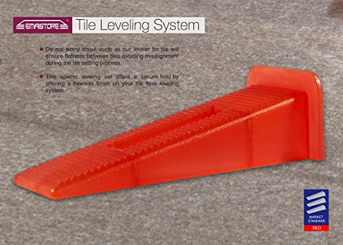 Tile Leveling System (3/16 Inch) – 400 Tile Spacers + 200 Reusable Wedges + 1 Tile Plier – Smooth & Seamless Floor & Wall Tile Installation – 5mm Ceramic & Stone Spacers - color: 400 Spacers + 200 Wedges + 1 Tile Plier