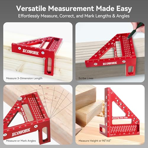 Mini 3D Multi-Angle Measuring Ruler 4.7"x3.54" for Woodworking DIY