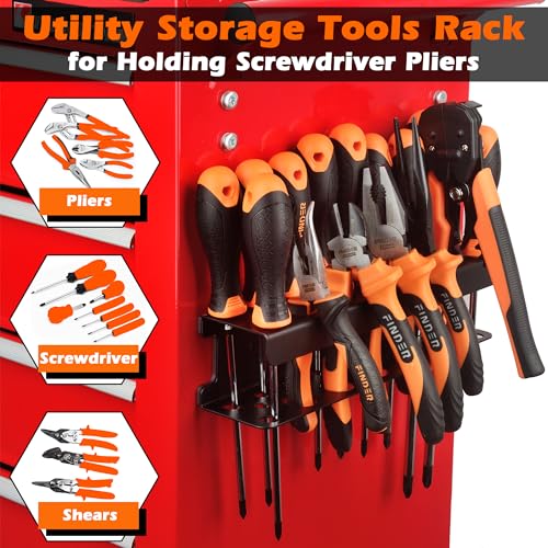 ULIBERMAGNET Magnetic Screwdriver Holder Rack,Heavy Duty Magnetic Pliers Holder,Tools Organizer Rack for Screwdriver, Plier, Shears,Magnetic Mount Tools Rack for Garage,Tool Cart,Pegboards,Workbench - style: Black Magnetic Screwdriver Rack