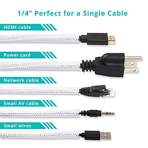 20ft 1/4 inch White Cable Sleeve - color: White, size: 20ft, 1/4''