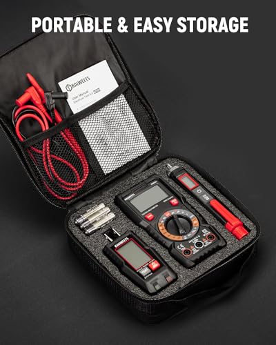 KAIWEETS Electrical Test Kit KIT01, Digital Multimeter, Smart Non-Contact Voltage Tester & GFCI Outlet Tester with LCD, Complete Set with Carrying Case & Batteries for Electrician, DIY & HVAC