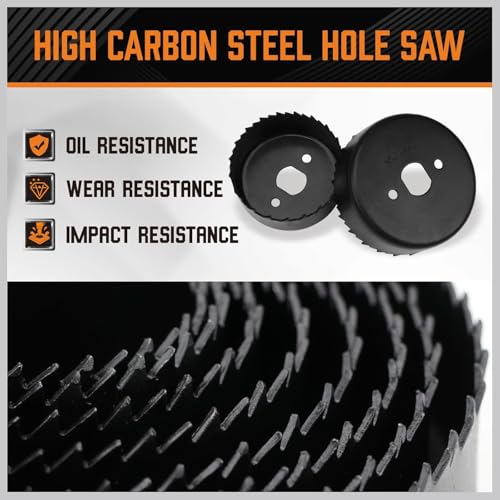 HORUSDY Hole Saw Set 24PCS Hole Saw Kit,Hole Saw Drill Bit Kit, 3/4"-6" (19-152mm) 17PCS Saw Blades, 2 Mandrels, 3 Drill Bit, Installation Plate, Hex Key, For Drywall, Soft Wood, Plywood, Plastic, PVC - style: 24-Piece Multi-Size Kit (Up to 6")