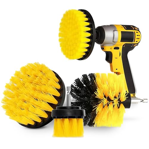 3 Pcs Drill Brush Attachments for Cleaning, Nylon 2/3.5/4 in Heads