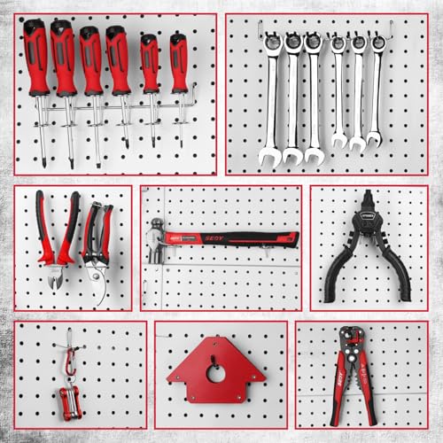 Ultimate 121-Piece Pegboard Hooks Set, Pegboard Accessories with Metal Hooks, Durable Peg Board Organizer Accessories, Pegboard Bins, Peg Board Tool Utility Hooks - color: 121 pcs -Black