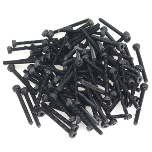 105 Pieces M2 x 20mm Socket Head Cap Screws, Thread Pitch 0.4mm, Sutemribor M2 Black Screws, 12.9 Grade Alloy Steel, Black Oxide Finish, Fully Threaded - size: M2 x 20mm, style: Socket Head
