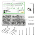 321 Pcs M4 Screw Assortment Kit, Assorted Metric Bolts and Nuts Kit, 304 Stainless Steel Hex Socket Head Cap Screws and Washers Set, M4 Nuts and Bolts with Hex Wrench - size: M4x30/35/40/45/50mm-321Pcs