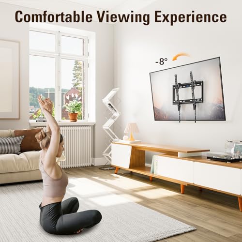 Mounting Dream Tilting TV Mounts for Most 26-60 Inch LED, LCD TVs up to VESA 400 x 400mm and 88 LBS Loading Capacity, TV Wall Mount Bracket Fits 8''-16'' Studs, Quick Lock and Release MD2268-MK - size: For 26"-60“ TV