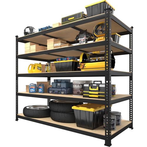 PrimeZone 48"W x 24"D x 72"H Garage Storage Shelves, 5-Tier Metal Shelving - size: 48"W x 24"D x 72"H