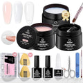 Beetles Hard Gel for Nails Kit,3 Colors Clear Nude Jelly White Sculpted Gel - color: Classic Neutral 3-Color Kit