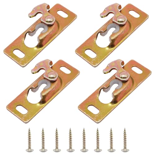 Pocket Door Hardware Kit, 4PCS Sliding Door Hanger, Pocket Door Rollers Connection Plate with Mounting Screws, RV Sliding Door Hardware