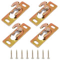 Pocket Door Hardware Kit, 4PCS Sliding Door Hanger, Pocket Door Rollers Connection Plate with Mounting Screws, RV Sliding Door Hardware