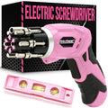 Pink Power Electric Screwdriver Cordless Mini Drill Set for Women