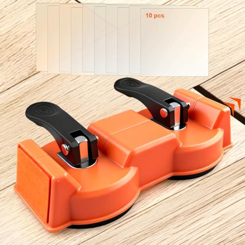Floor Gap Fixer Tool for Laminate, Vinyl Plank, Hardwood, Dual Suction Cup Flooring Repair Kit with 10 Sticky Pads, Durable Plank Grabber, Heavy Duty Gap Puller Dual-Sided 75° Striking Surface