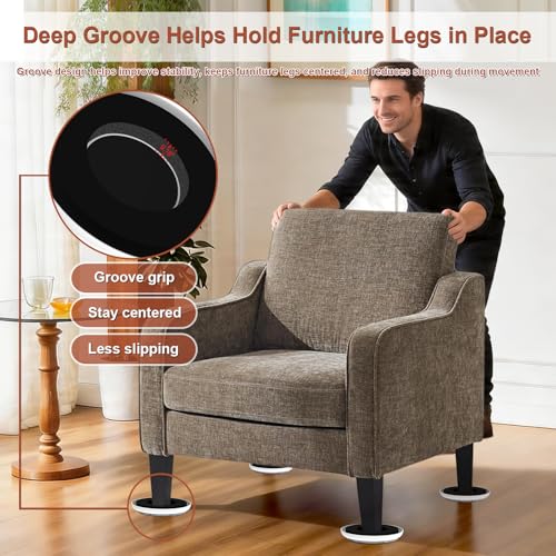 Furniture Sliders for Hardwood Floors - Multi-Surface Moving Sliders - size: 4.3in Round 8+16Pack