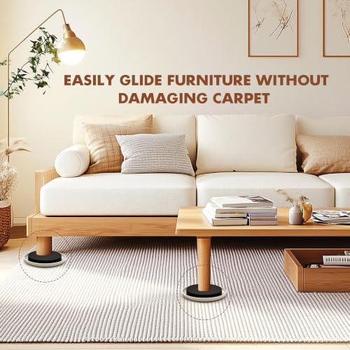 8-Pack Furniture Movers Sliders for Carpet & Hardwood Floors, Save 80% Effort Safely and Easily, The Glide Tool Set for Heavy Furniture and Appliances, Reusable Moving Pads (8 Plastic 4.75" Sliders) - size: 8 Plastic 4.75" Sliders