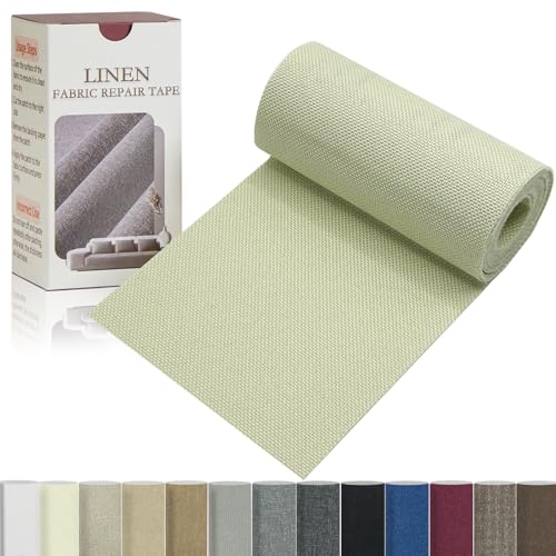 Gheeidau Linen Repair Tape 4x70 Inch Self-Adhesive Couch Patch Repair Fabric Patch for Furniture,Sofas,Cushion,Chairs,Bags,Linen Goods(Off-White) - color: Off-White