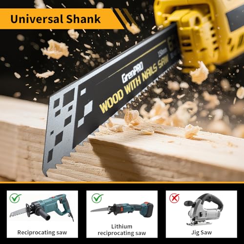 GRENPRO 34Pcs Reciprocating Saw Blade Set with Organizer Pouch