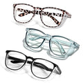 Safety Glasses Goggles for Women Girls Anti Fog Protective Eyewear Glasses - color: 3 Pack: Blue+tortoise+black