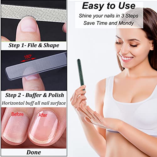 Long Lasting Nail File and Buffer Set - color: Green Shine
