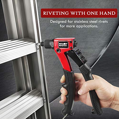 NEU MASTER Rivet Gun, Pop Rivet Tool Kit with 200 Rivets & Carrying Case
