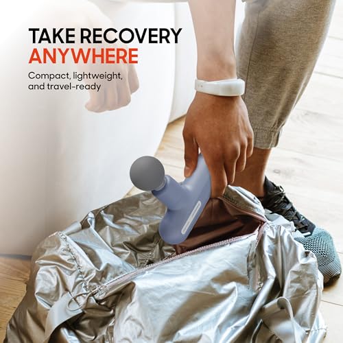 Sharper Image Powerboost Move Mini Percussion Massage Gun, Powerful & Quiet - color: Periwinkle