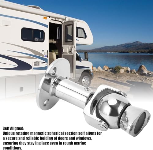 Rotating Magnetic Door Stopper Adjustable Self Aligning 316 Steel - color: #2