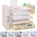 gianotter 5-Tier Desk Organizer with Drawers and File Holders - color: Gold, size: 5T