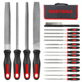 19 PCS Metal File Set, T12 Metal Files for Steel,Flat/Round/Triangle/Half-Round Hand Set with Needle File & Steel Brush for Metals, Metalworking & Woodworking