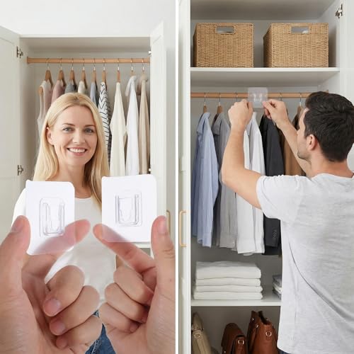 10 Pack Double Sided Adhesive Wall Hooks Wall Mounted Sticky Pads