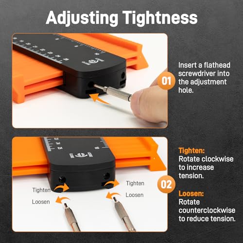 Teslong 10+6 Inch Contour Gauge with Lock, Precisely Copy Irregular Shape