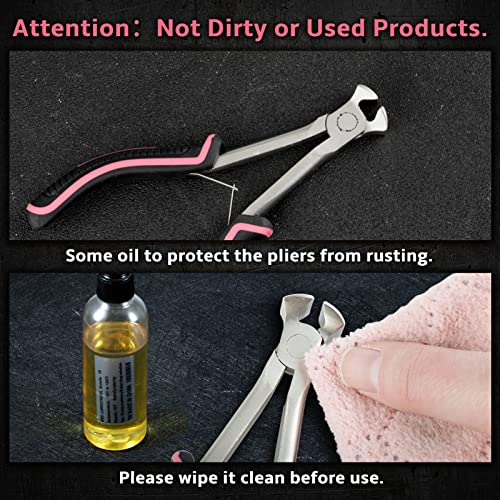 Long Reach End Cutting Pliers 5.5 Inches End Nipper Cutting Pliers Nail Puller for Zipper Install Stops Repair Kit, Wire Cutter for Jewelry Making Working In Tight Spaces Pink Tool for Women - style: End Cutting Pliers