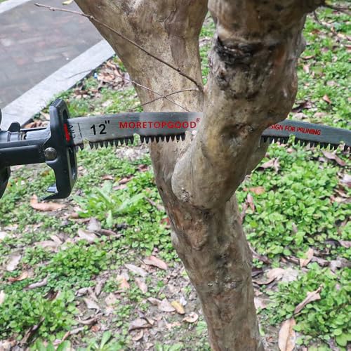 12 Inch Arc Edge Reciprocating Saw Blade with U-Groove Chip Removal Design, 7TPI Japanese Teeth with Arc-Curved Saw Blades for Wood Pruning, Tree Trimming & Wood Cutting, 3‑Pack - size: 12 Inch