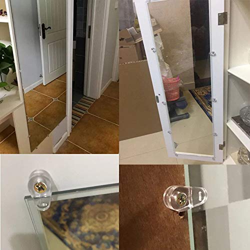 20 Pack 0.83 x 0.47 Inch Glass Retainer Clips, Boat Hatch Screen Clips，Plastic, Clear, with Screws for Fixing Window Screen Door Mirror - style: B