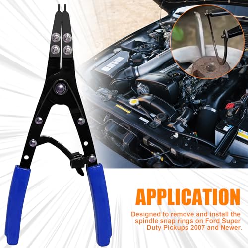 38700 Snap Ring Pliers External 10" Large Heavy Duty Ratchet Locking Design Anti-slip Circlip Pliers Blue Automotive Removal Tool Kit Compatible with Ford Super Duty Pickups 2007 and Newer (Blue) - color: Blue