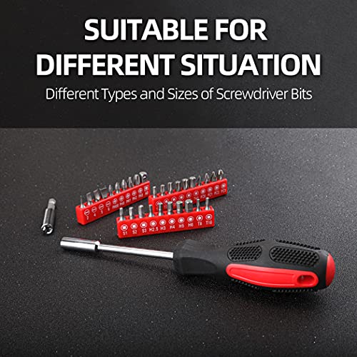 CARTMAN Complete Household Tool Set, Red Hand Kit With Storage Case - color: Dark Red
