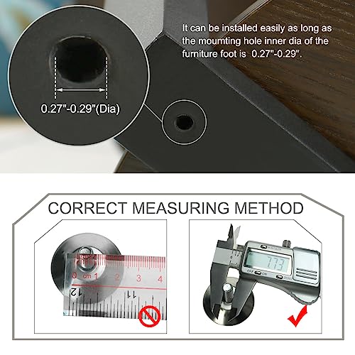 uxcell Metric M8 x 1.25 Furniture Glide Leveling Feet Adjustable Leveler Floor Protector for Table Desk Cabinet Leg 8 Pack - size: M8 x 10 x 22mm