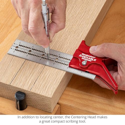 Woodpeckers inDexable Square System, 6 Inch Center Finder Square, Feature Packed Compact Woodworking Square, Standard - color: Standard, style: Center Finder