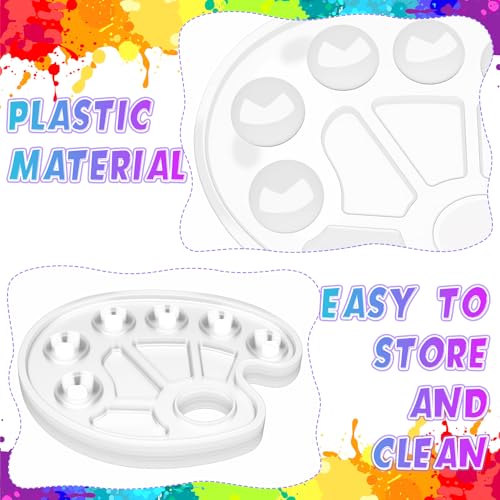 100 Pcs Large Clear Oval Paint Tray Palette Disposable Watercolor Palette Acrylic Paint Pallet Color Mixing Tray for Painting Party Oil Watercolor Craft Supplies DIY Art Painting Plastic - style: Oval