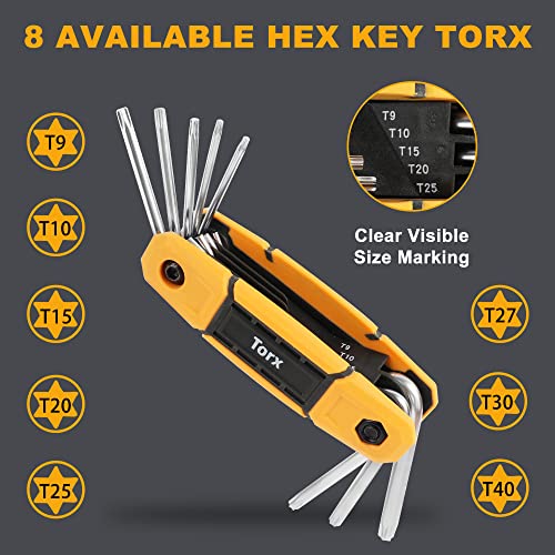 MULWARK 25 pcs Folding Allen Wrench Set | Metric & Standard SAE - Key Tool 3 Pack Portable Hex for Basic Home Repair and General Applications - style: 25 pcs Metric SAE TORX