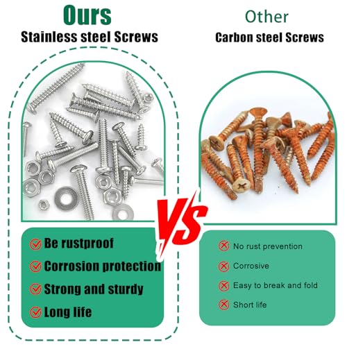 Twidec/2002PCS 304 SS Nuts And Bolts Assortment Kit And Self TappingScrew - color: Silver SS 2002PCS#4#6#8#10#1/4#3/8#5/16M3M4M5M6M8