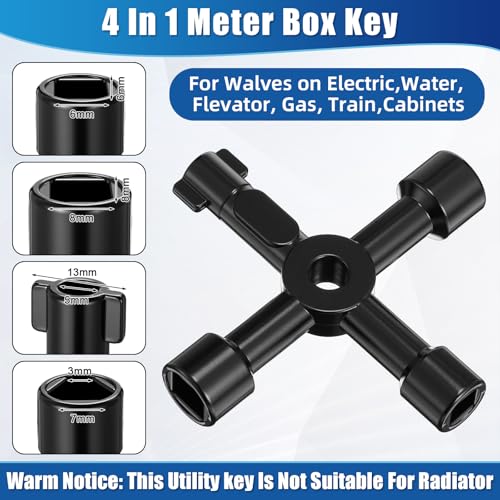 5 Pcs Angle Stop Wrench Kit Plumbing Tool, Compression Sleeve Puller for 1/2" Compression Fitting Ferrule Puller Removal Tool for 1/2" Copper Tubing 4-way Multi-functional Utility Key(Blue) - color: Blue