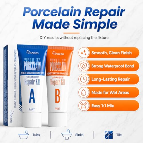 Porcelain Repair Kit White, High-Gloss Chipped Sink, Tub & Tile Repair Kit - color: No.01 White