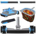 UIRWAY 4-in-1 Deluxe Swimming Pool Cleaning Kit - Includes Upgrade Triangular Pool Vacuum Head, Detachable Brush, Deep Leaf Skimmer Net, Adjustable Aluminum Pole Inground & Above Ground Pools - size: 13.7" Vacuum Head